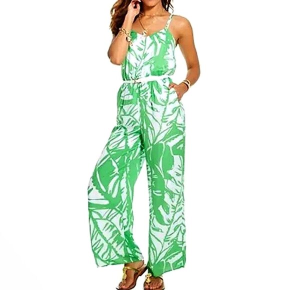 Lilly Pulitzer x Target - “Boom Boom” Tropical Print Bodysuit Size M Green - Picture 1 of 15